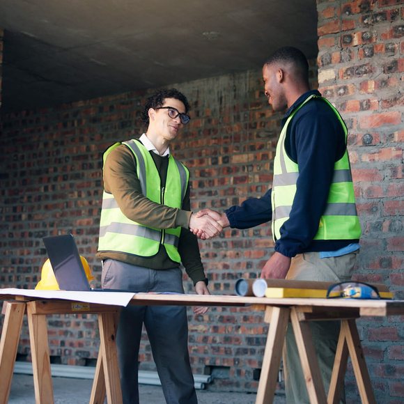 Workers coordinating inside an occupied building